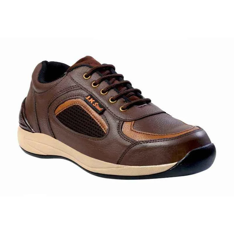 JK Steel JKPI001BN Genuine Leather Steel Toe Work Safety Shoes for Men (Brown, S1, Size 6) - Anti Slip, Oil Resistant Industrial Safety Shoe 3