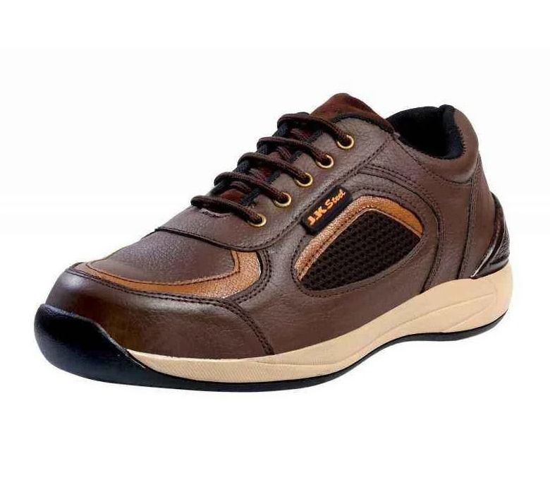 JK Steel JKPI001BN Genuine Leather Steel Toe Work Safety Shoes for Men (Brown, S1, Size 8) - Anti Slip, Water Resistant Industrial Safety Shoe 2