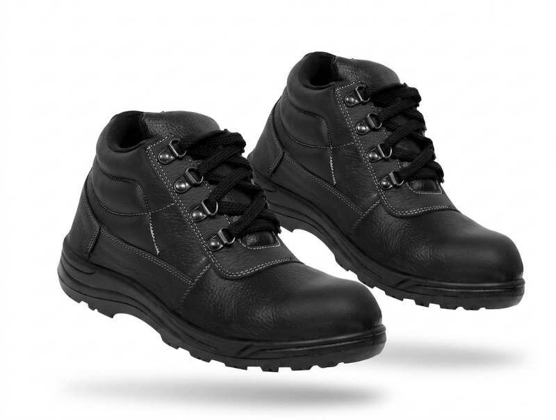 JK Steel JKPB057BLK Steel Toe Black Work Safety Shoes, Size: 6 2