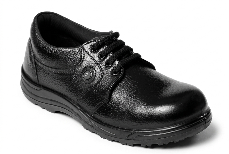 JK Steel JKPB077BLK Leather Steel Toe Black Work Safety Shoes, Size: 6 3