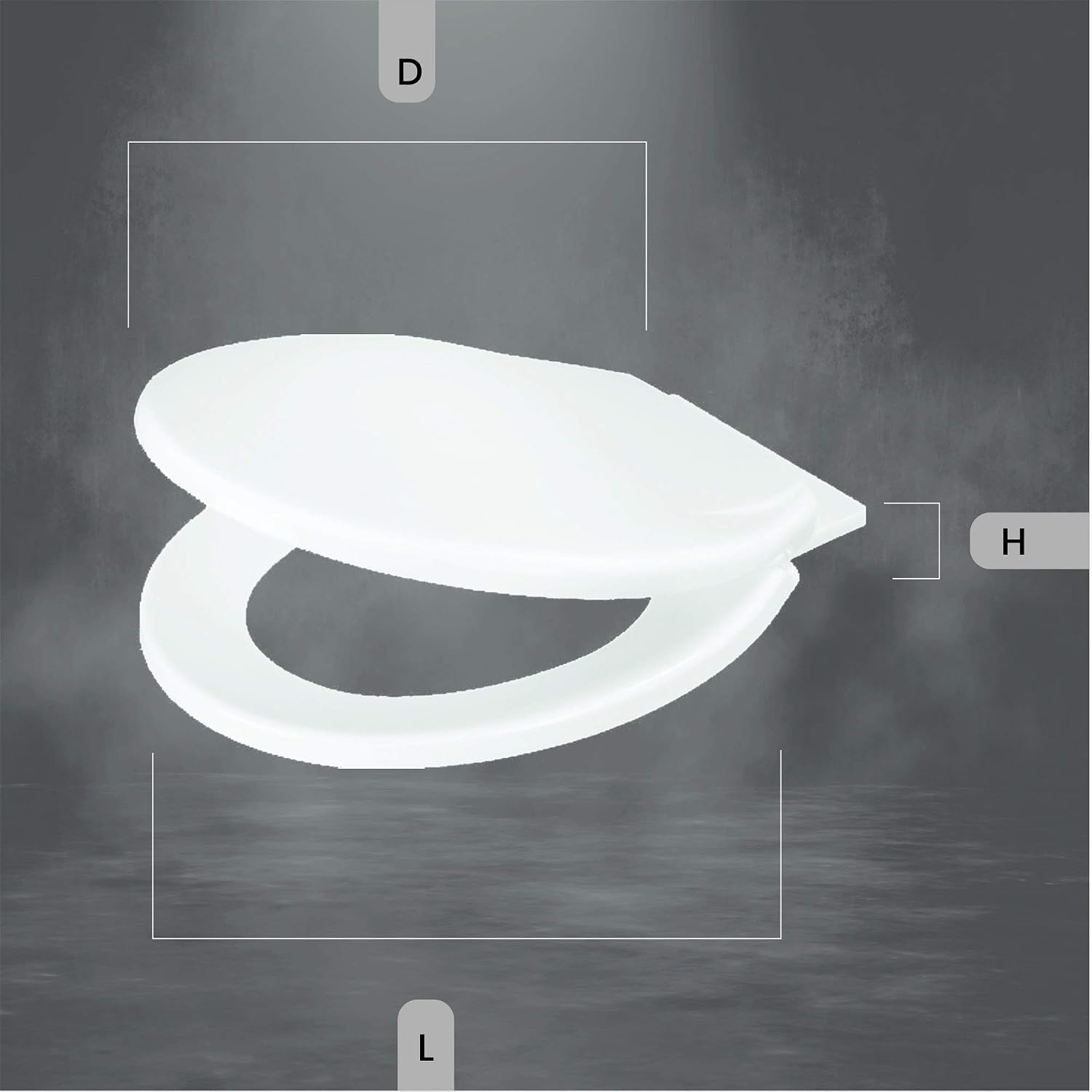 Compact Plastic Toilet Seat Cover Durable Oval Design(17118001184101) 2