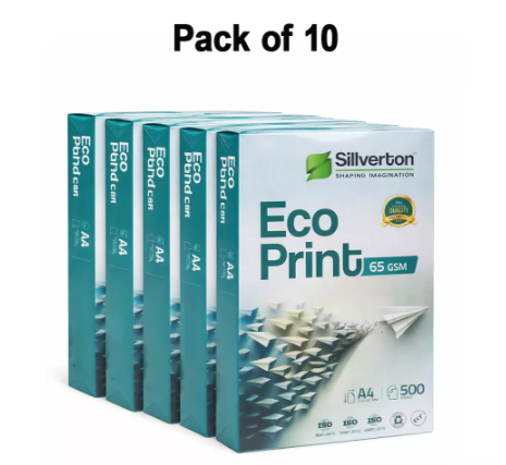 Sillverton 65 GSM A4 Copier Paper (Pack of 10 Ream)(Sillverton 65 GSM A4 Copier Paper (Pack of 10 Ream) 2