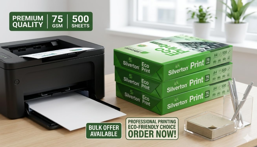 Sillverton Eco Print A4 Copier Paper, 75 GSM, 500 Sheets white sheets paper (Pack of 10 Ream)(Sillverton Eco Print A4 Copier Paper, 75 GSM, 500 ) 3
