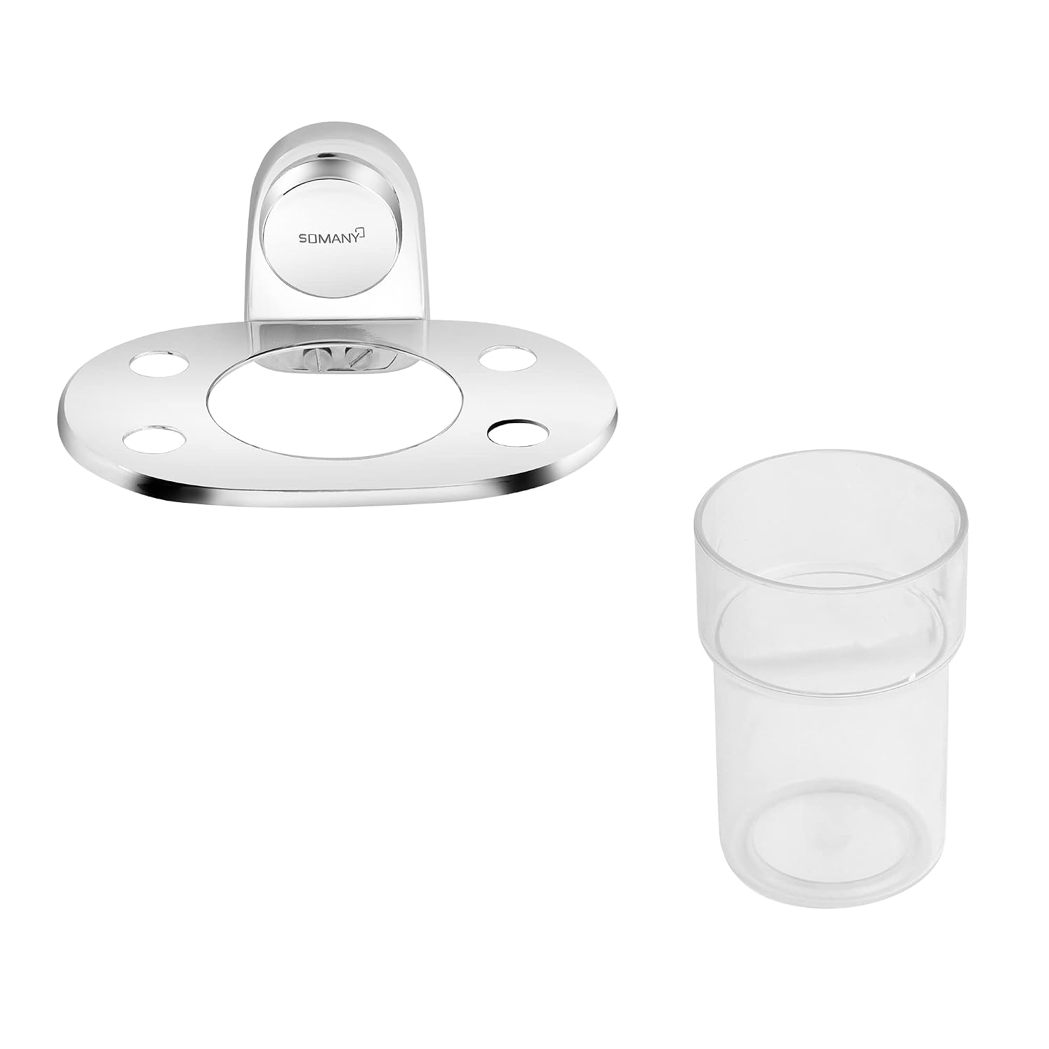 Dhaara Stainless Steel Tumbler Holder Wall Mounted Chrome Bathroom Glass Holder(272130120081) 4