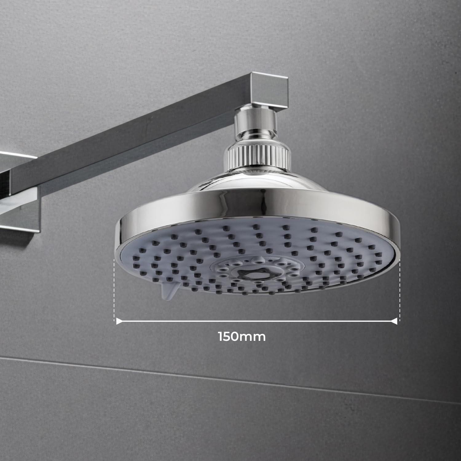 Somany Frescia 6-Inch 5-Function Overhead Shower – ABS Body, Multiflow Spray, Adjustable Angle(272141120011) 2