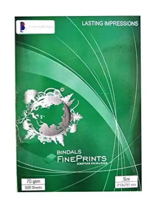 Bindal Fine Prints 70 GSM A4 Size (Pack of 10 Ream) Multipurpose Copier Paper 500 Sheets, White(Bindal White Copier Paper | A4 Size | 70 GSM | 3 R) 2