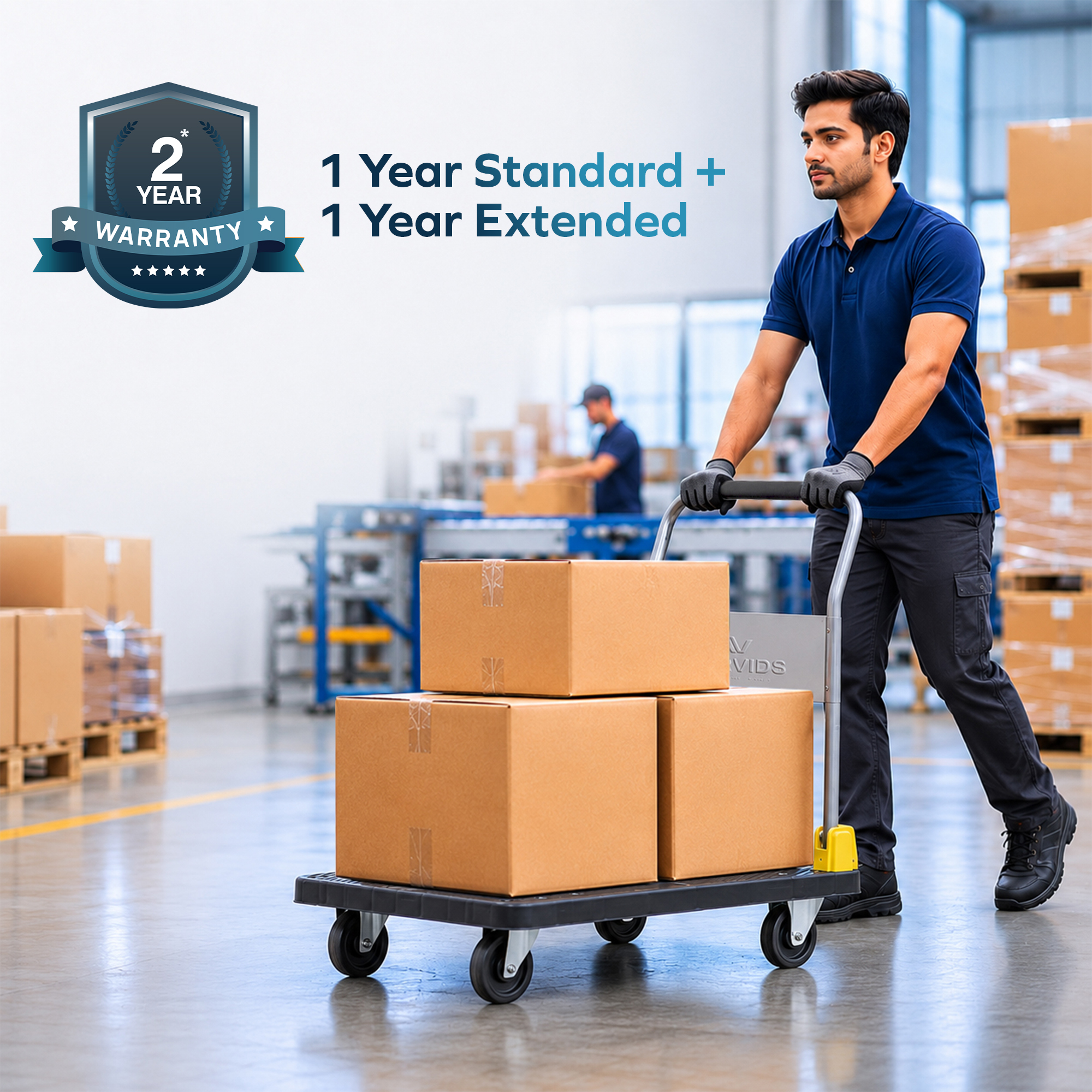 Corvids 400 Kg Portable Plastic Folding Hand Platform Trolley | 2-Year Warranty | Industrial Dolly Cart with 360° Rotating Wheels for Home and Warehouse Use 5