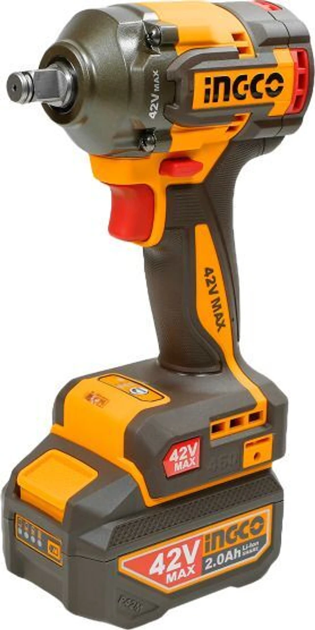 Ingco 12.7mm (1/2") 42V Cordless BL 3-Speed Adjustment Impact Wrench With Accessories, Max. Torque 460 Nm (CIWLI42461) 2
