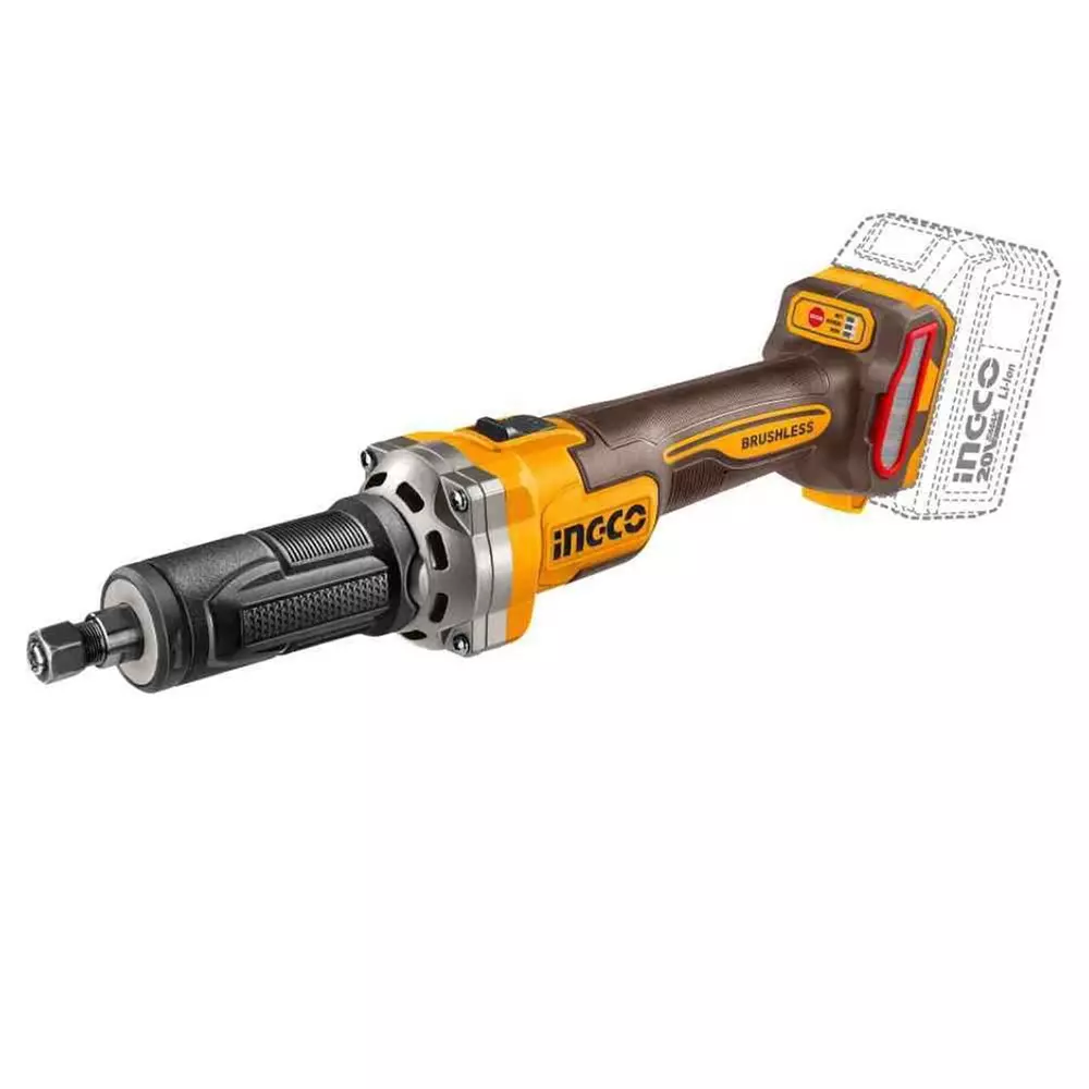 Ingco 20V Cordless Die Grinder 6 mm (1/4 inch) Collet Size 4.0 Ah Battery Capacity Brushless Motor(CDGLI20012) 2