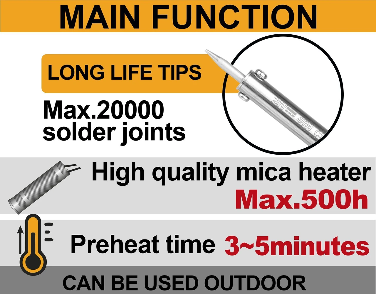 INGCO 20 V Lithium-ion Soldering Iron 40 W, Without Battery And Charger(CSILI2001) 2
