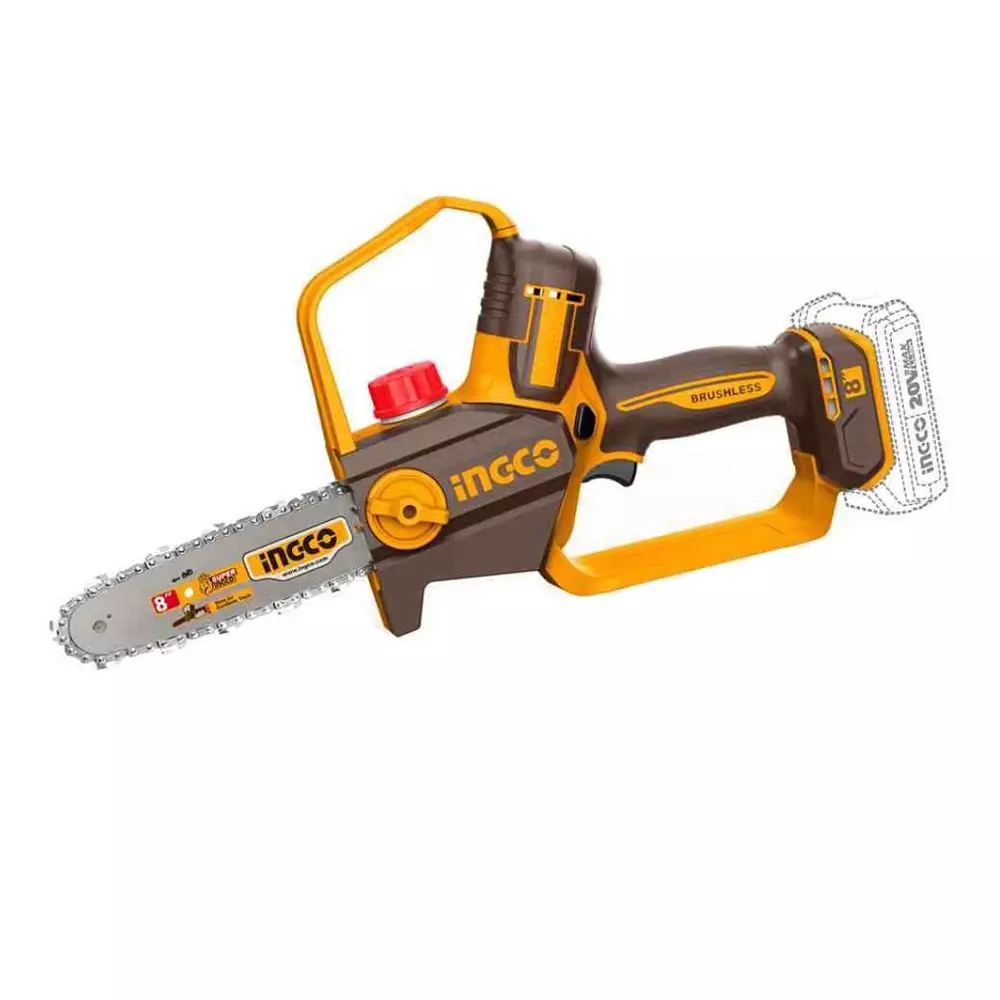 Ingco Cordless Pruner Saw 8 inch (20 cm) Bar Length Auto Lubrication 2.0 Ah Battery Capacity(with Battery )(CGSLI20882) 2