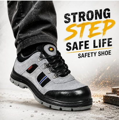 9K Symond Composite Toe Safety Shoes for Men, Lightweight Industrial Work Shoes, Anti-Slip Safety Footwear, Oil & Fuel Resistant, Shock Absorbing, Construction, Factory & Warehouse- 6 UK 3