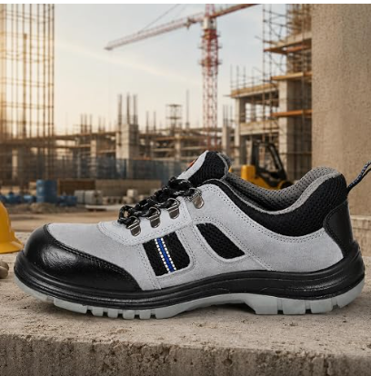 9K Symond Composite Toe Safety Shoes for Men, Lightweight Industrial Work Shoes, Anti-Slip Safety Footwear, Oil & Fuel Resistant, Shock Absorbing, Construction, Factory & Warehouse- 6 UK 4