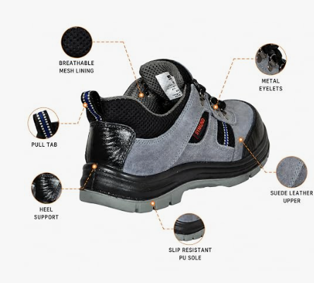 9K Symond Composite Toe Safety Shoes for Men, Lightweight Industrial Work Shoes, Anti-Slip Safety Footwear, Oil & Fuel Resistant, Shock Absorbing, Construction, Factory & Warehouse- 6 UK 5