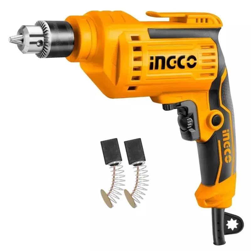 INGCO 550W Electric Drill | 0-3300RPM Variable Speed, Forward/Reverse, Max 10mm Drilling Capacity | with Extra Carbon Brushes(ED55038) 2