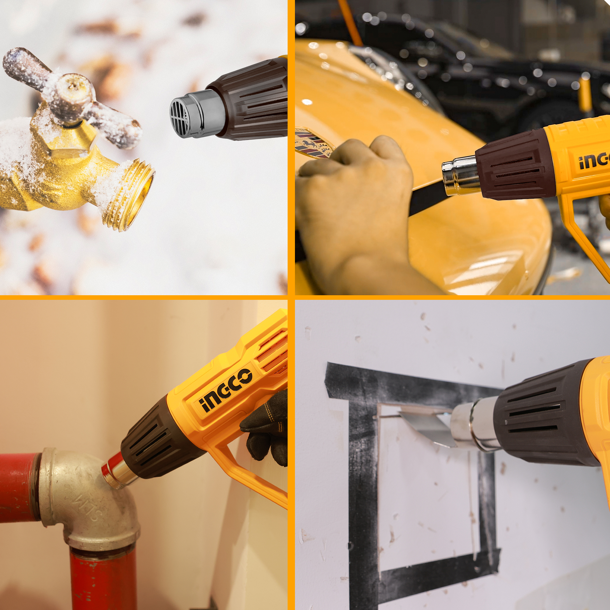 Ingco 2000 Watt Heat Gun With 3 Adjustable Temperature Settings, 3 Pcs Nozzle & Scraper(HG200078) 5