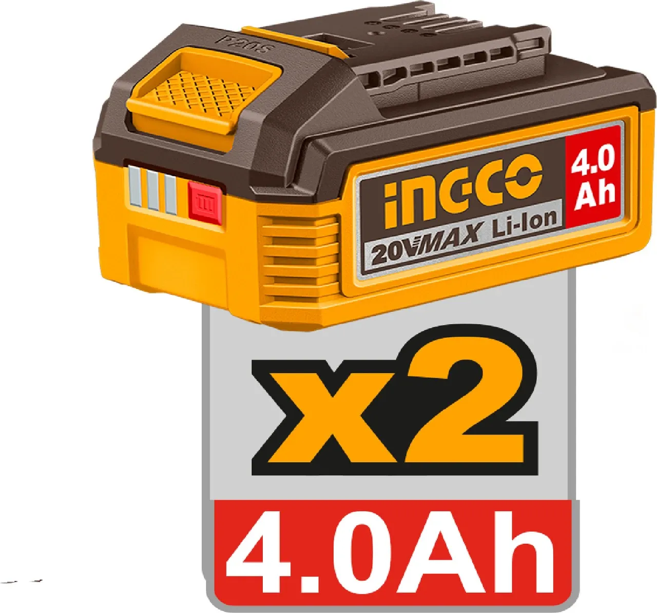 INGCO 20V Cordless Brushless Angle Grinder 100mm, 900W, M10, 3000/6000/9000RPM, With 2Pcs 4.0Ah Battery (CAGLI261023) 3
