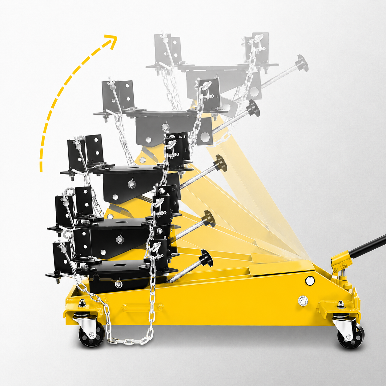 Hukums 1.5 Ton Heavy Duty Low Profile Hydraulic Transmission Jack With Chain 3