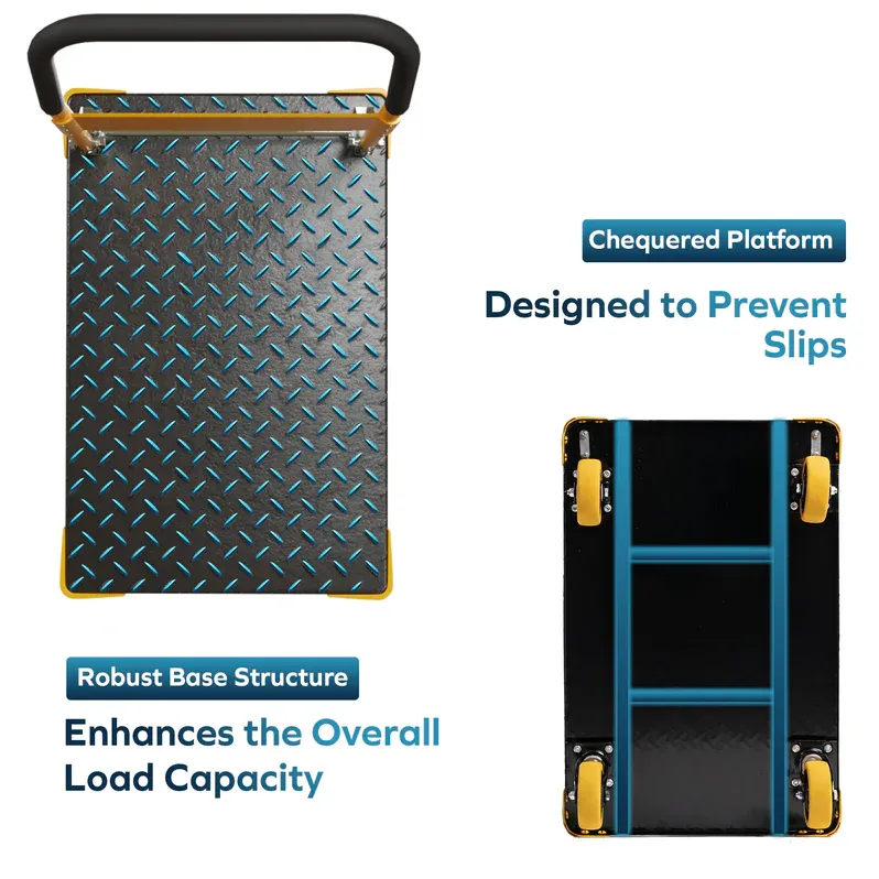 Corvids 200 Kg Heavy-Duty Folding Metal Hand Platform Trolley/Truck | 2-Year Warranty | Portable & Compact Industrial Dolly Cart with 360 Rotating Wheels for Home, Office & Warehouse Use 4