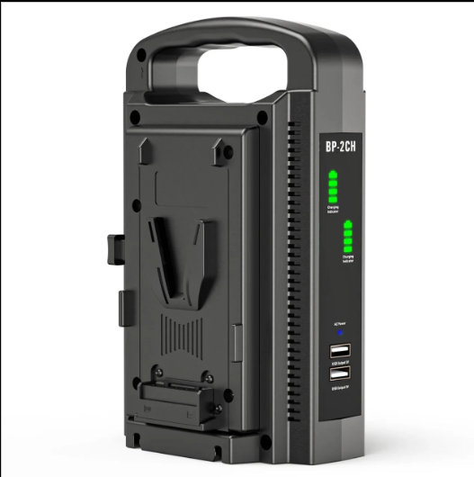 LRSA Dual V-Mount Battery Charger Two-Channel Charger for V-Mount Batteries, Black (BP-2CH). Compatible – Sony: BP-L80S, BP-L40A – LRSA 2