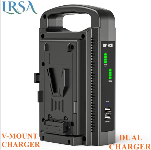 LRSA Dual V-Mount Battery Charger Two-Channel Charger for V-Mount Batteries, Black (BP-2CH). Compatible – Sony: BP-L80S, BP-L40A – LRSA 4