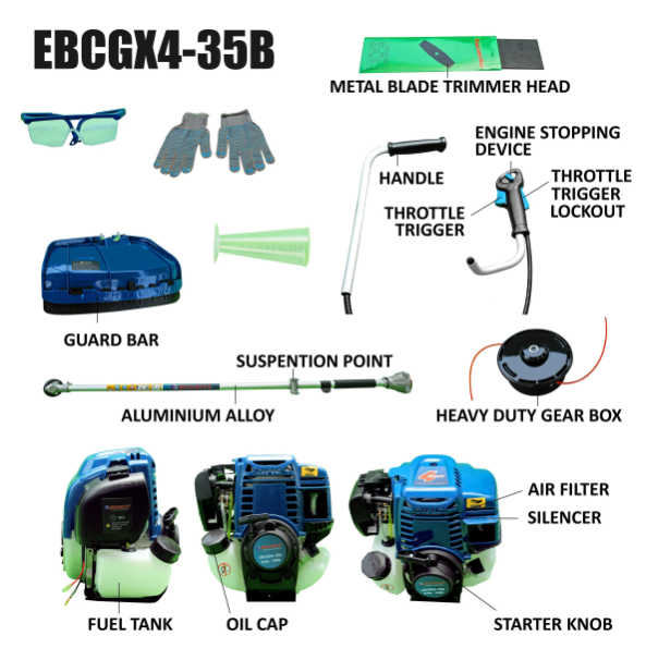 JRSDRIVE EBCGX4-35ES Side Pack Trimmer with High-Efficiency 4S Engine 3