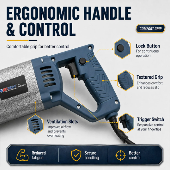 JRSDRIVE Electric Concrete Vibrator 1100W – 1.5m Rod for Concrete & Cement Work EEVR1.5 5