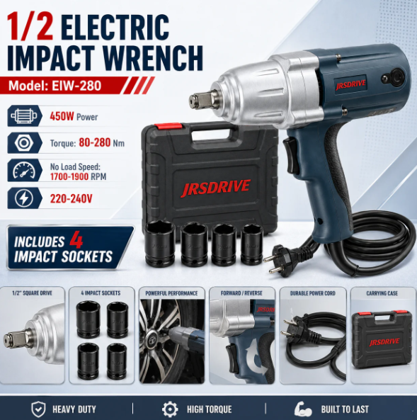 JRSDRIVE EIW-280 Corded Electric Impact Wrench - Industrial Grade Powerful Motor with Variable Speed and High Product Durability 3