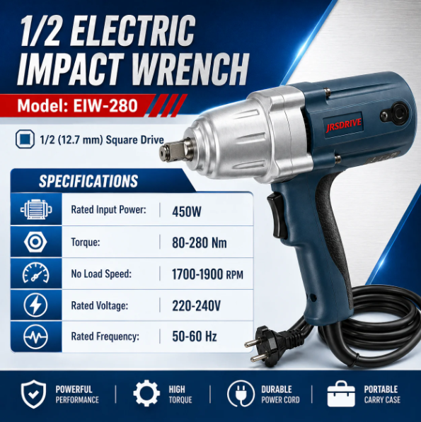 JRSDRIVE EIW-280 Corded Electric Impact Wrench - Industrial Grade Powerful Motor with Variable Speed and High Product Durability 5