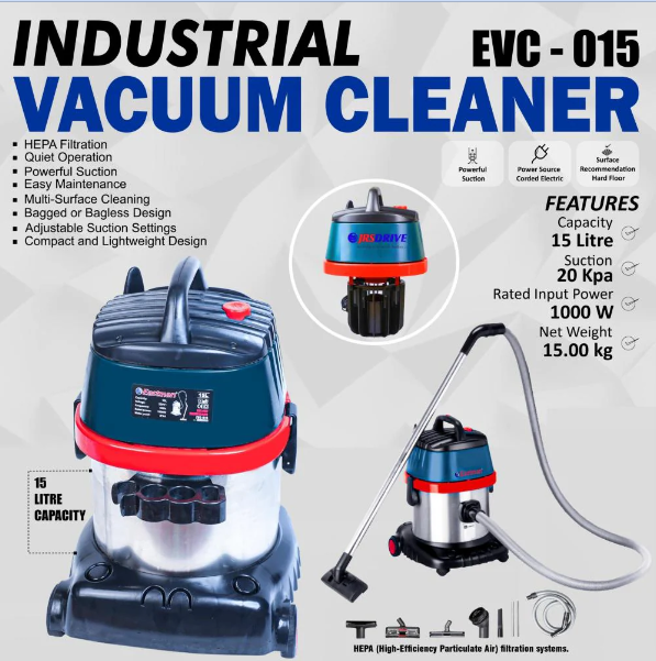 JRSDRIVE Vacuum Cleaner, 20 Kpa ,1000 W, 15 Littre (EVC-015) 2