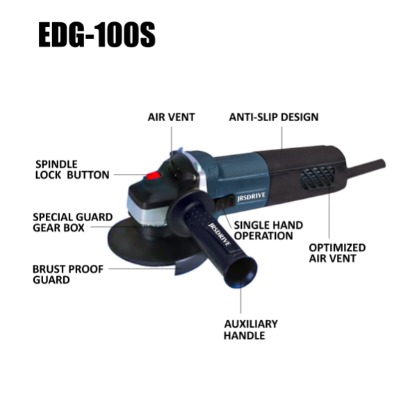 JRSDRIVE 100mm Angle Grinder Machine EDG-100S | 1100W Heavy Duty Motor | 11000 RPM | Cutting & Grinding Tool 5