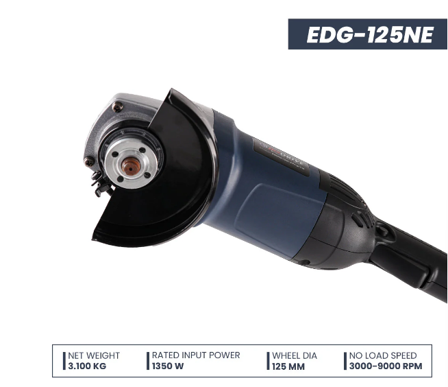 JRSDRIVE EDG-125NE Heavy Duty Angle Grinder 125mm – 1350W Motor, Adjustable 3000-9000RPM Speed 4
