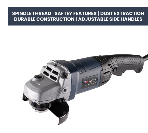 JRSDRIVE EDG-125NE Heavy Duty Angle Grinder 125mm – 1350W Motor, Adjustable 3000-9000RPM Speed 5