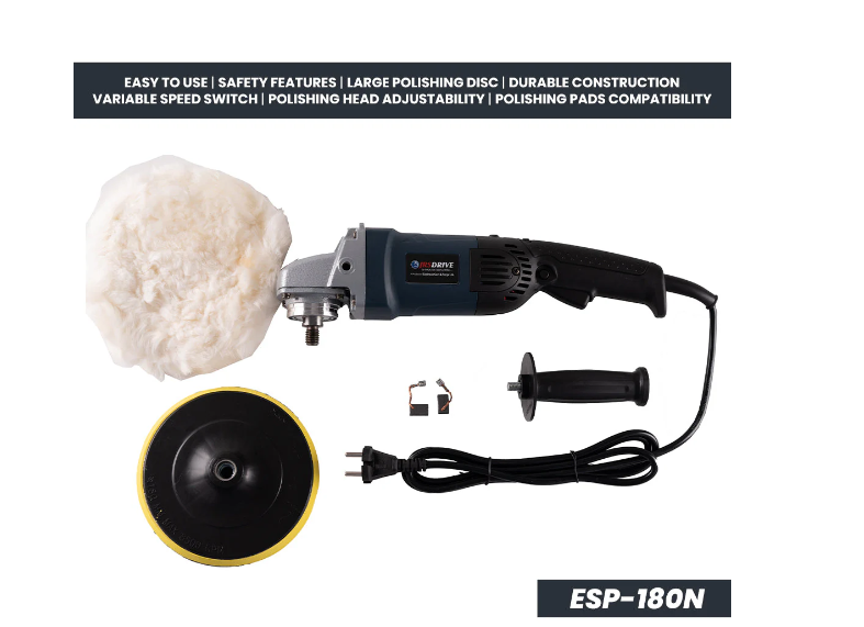 JRSDRIVE 180mm Electric Polisher | ESP-180N 1350W High-Power Motor • Variable Speed 1000-3000 RPM 4