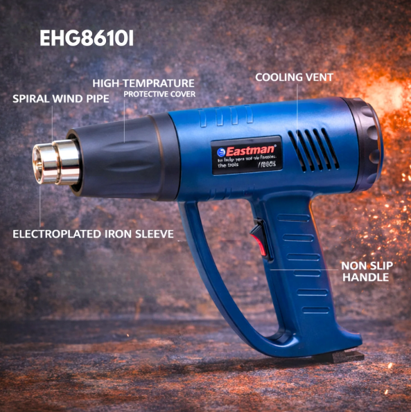 JRSDRIVE 2000W Heavy Duty Heat Gun EHG-8610I with High-Impact Airflow (250-650 LPM) | Variable Temperature Hot Air Gun for DIY & Professional Use 3