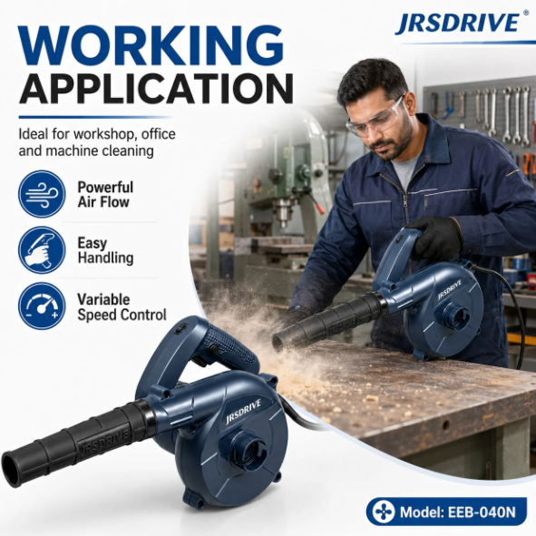JRSDRIVE EEB-040N Heavy-Duty Electric Blower - Powerful 600W Motor for Rapid Cleaning & Dust Removal 4