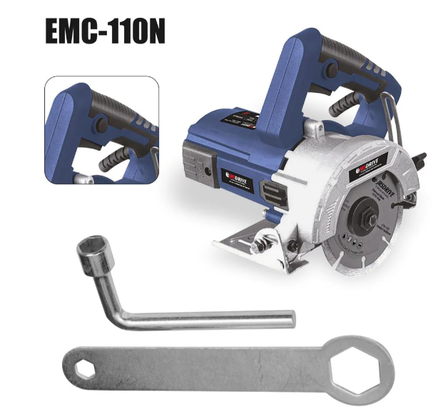 JRSDRIVE EMC-110N Marble Cutter 110mm (4-inch) - 1300W High Power Motor, 12000 RPM for Marble, Tile and Cutting 4