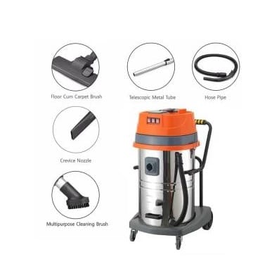 Hukums 80L 4500W Triple Motor Wet & Dry Vacuum Cleaner | Industrial Stainless Steel Vacuum Machine 4