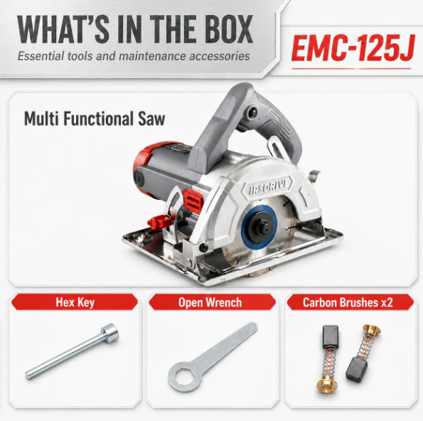 JRSDRIVE Heavy Duty 125mm Tile & Marble Cutter Machine - 1700W Powerhouse with Adjustable Base Plate & Cutting Depth 5