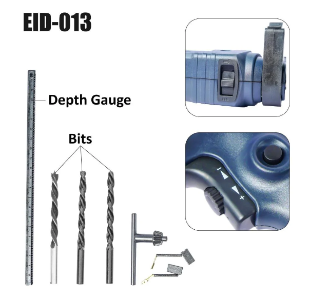 JRSDRIVE EID-013 (13mm) Impact Drill Machine 600W Electric Drill | Variable Speed | Forward & Reverse Mode 5