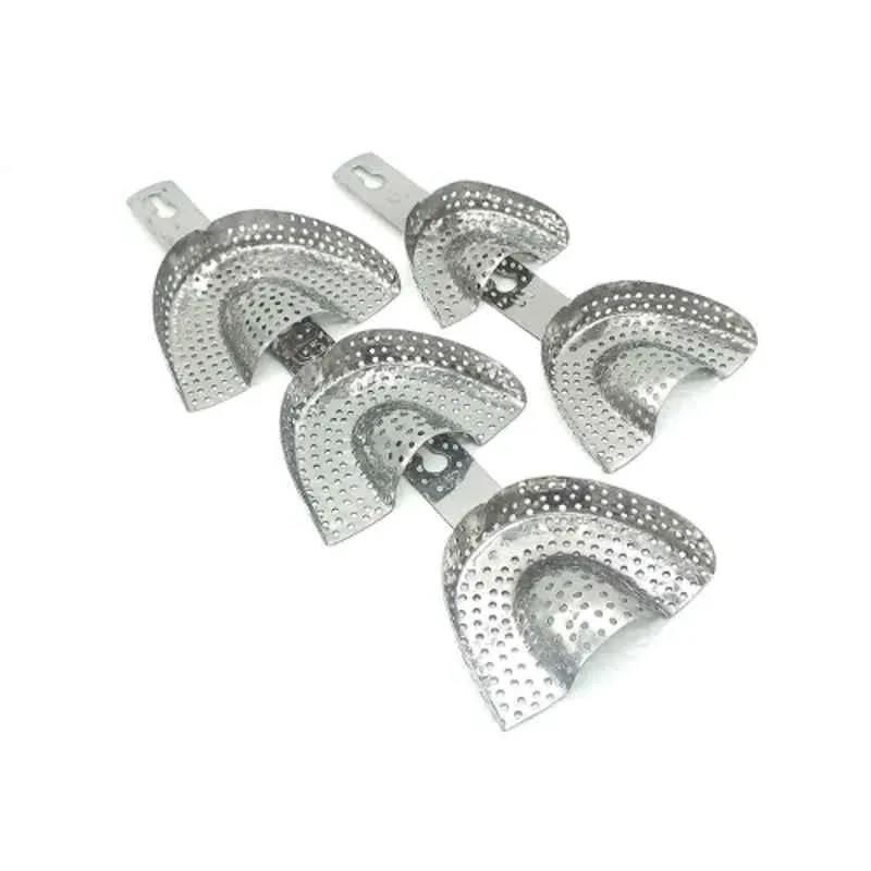 Forgesy 12 Pcs Stainless Steel Perforated Indian Dental Impression Trays Set, X40 2