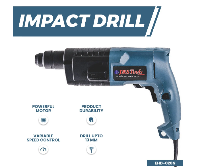 JRSDRIVE 500W Hammer Drill Tool – 20mm Drilling for Concrete, Brick & Wall Work EHD-020N 4