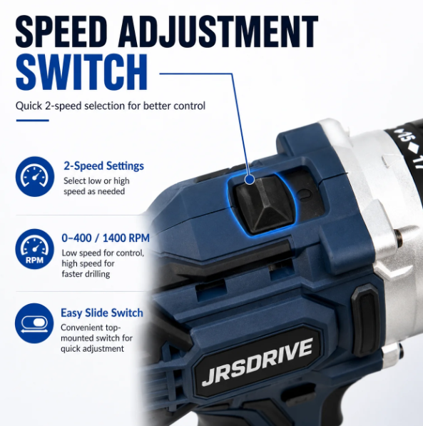 JRSDRIVE ECD-10E Cordless Drill Machine 10mm | 12V Max | 28Nm Torque | 2 Lithium Batteries Included | Electric Screwdriver Drill 4