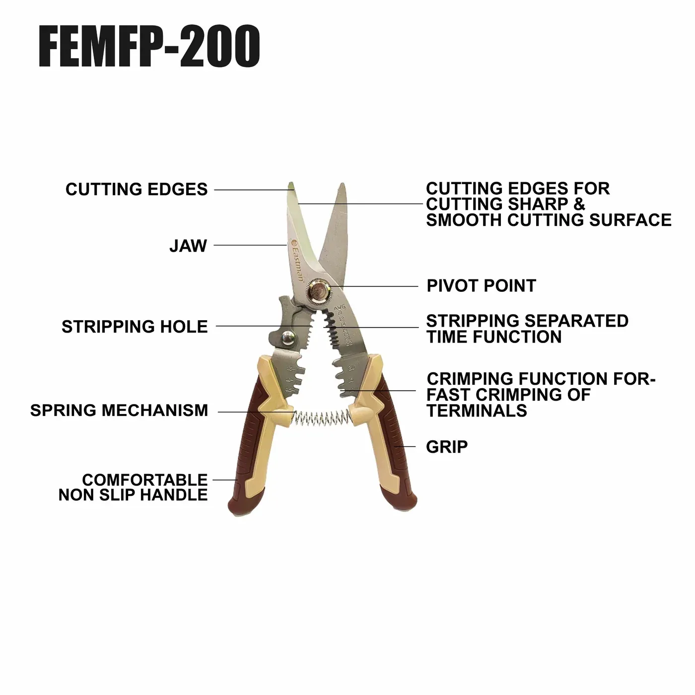 Eastman 8/200Mm Multi Functional Plier (3 in 1) FEMFP-200 4
