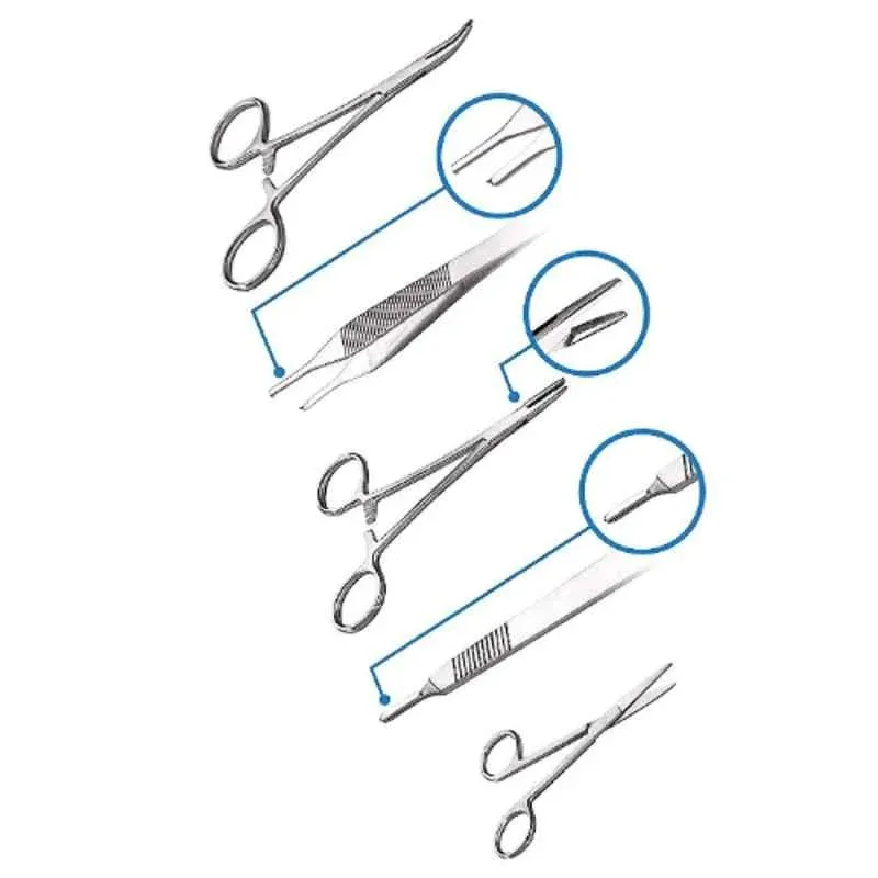 Forgesy 5 Pcs Stainless Steel Surgical Complete Forceps Suturing Kit, X69 2