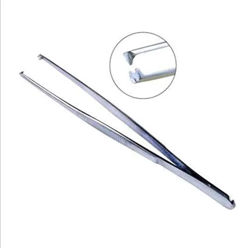 Forgesy 6 inch Stainless Steel Toothed Forceps Needle Holder, X8 (Pack of 2) 2