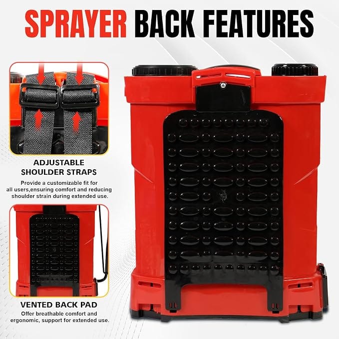 Neptune Simplify Farming Knapsack Battery Sprayer 12V x 12Amp | Telescopic Stainless Steel Lance | 20L Tank Capacity | Get 4 Nozzles | Suitable for Agriculture & Garden Spraying 3