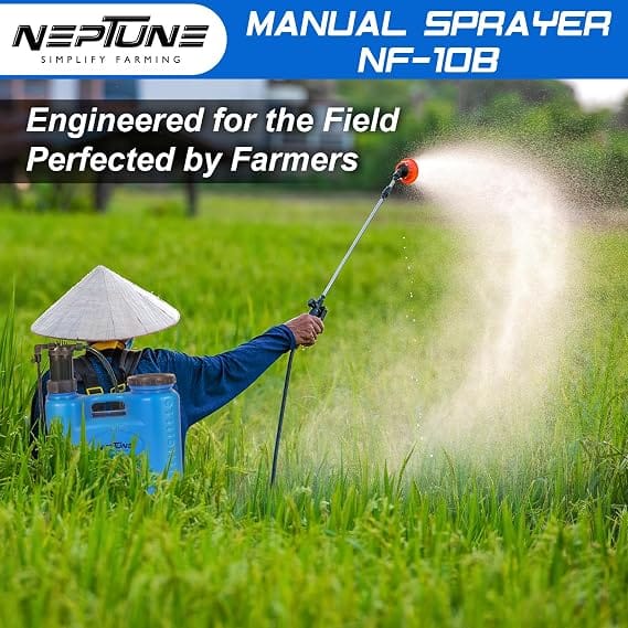 Neptune Simplify Farming NF-10B Manual Knapsack Sprayer | Hand-Operated High-Pressure Pump | 16L Tank Capacity | Telescopic Lance with 3 Nozzles | Ideal for Farming, Gardening & Pesticide Spraying 2