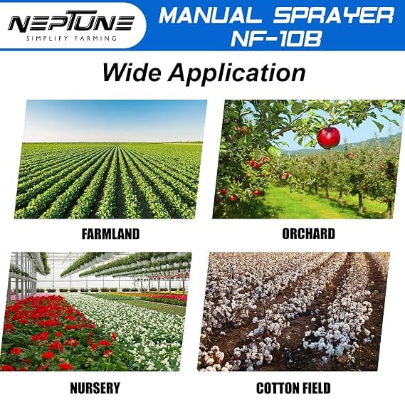 Neptune Simplify Farming NF-10B Manual Knapsack Sprayer | Hand-Operated High-Pressure Pump | 16L Tank Capacity | Telescopic Lance with 3 Nozzles | Ideal for Farming, Gardening & Pesticide Spraying 5