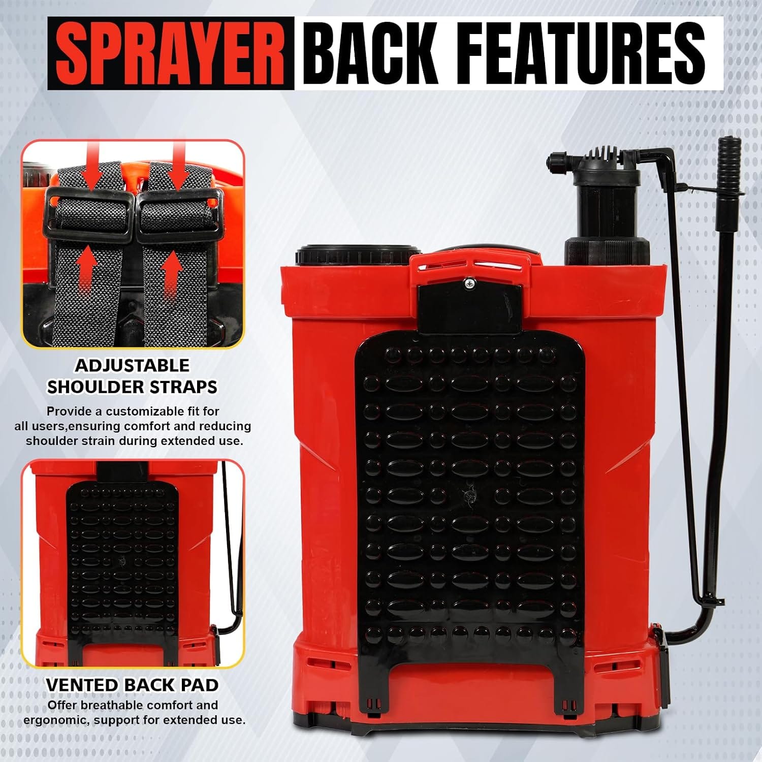 Neptune Simplify Farming Battery and Manual 2 in 1 Knapsack Sprayer | 12V x 12Amp | High Pressure Sprayer | 20L Tank | Get 4 Nozzles | Suitable for Agriculture & Garden Spraying 2